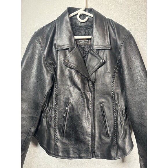 Milwaukee Black Leather Women's L Motorcycle Pocket Jacket With Zip Out Lining - Picture 2 of 16